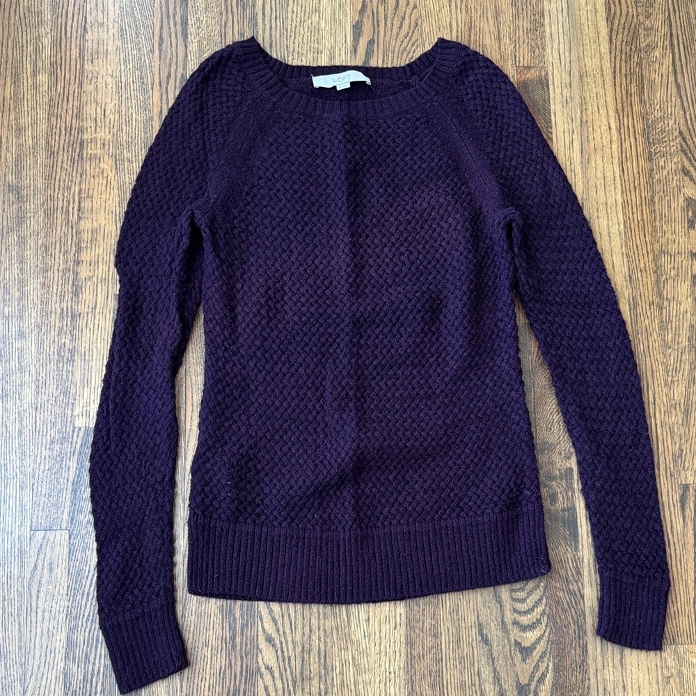 🌸 5/$25 Sale 🌸 LOFT Deep Purple Women's Crew Neck Sweater